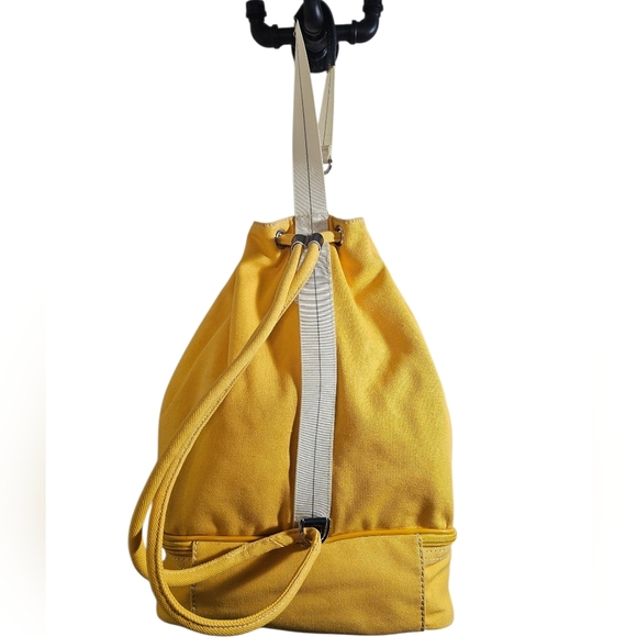 DvF Diane vonFurstenberg Yellow Canvas Convertible Bag Backpack - Picture 12 of 14